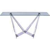 Harmony Console Table in Chrome & Tempered Glass